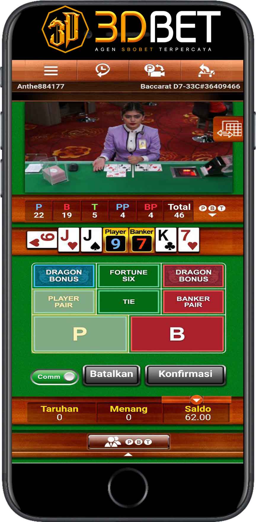 SBOBET Mobile Baccarat