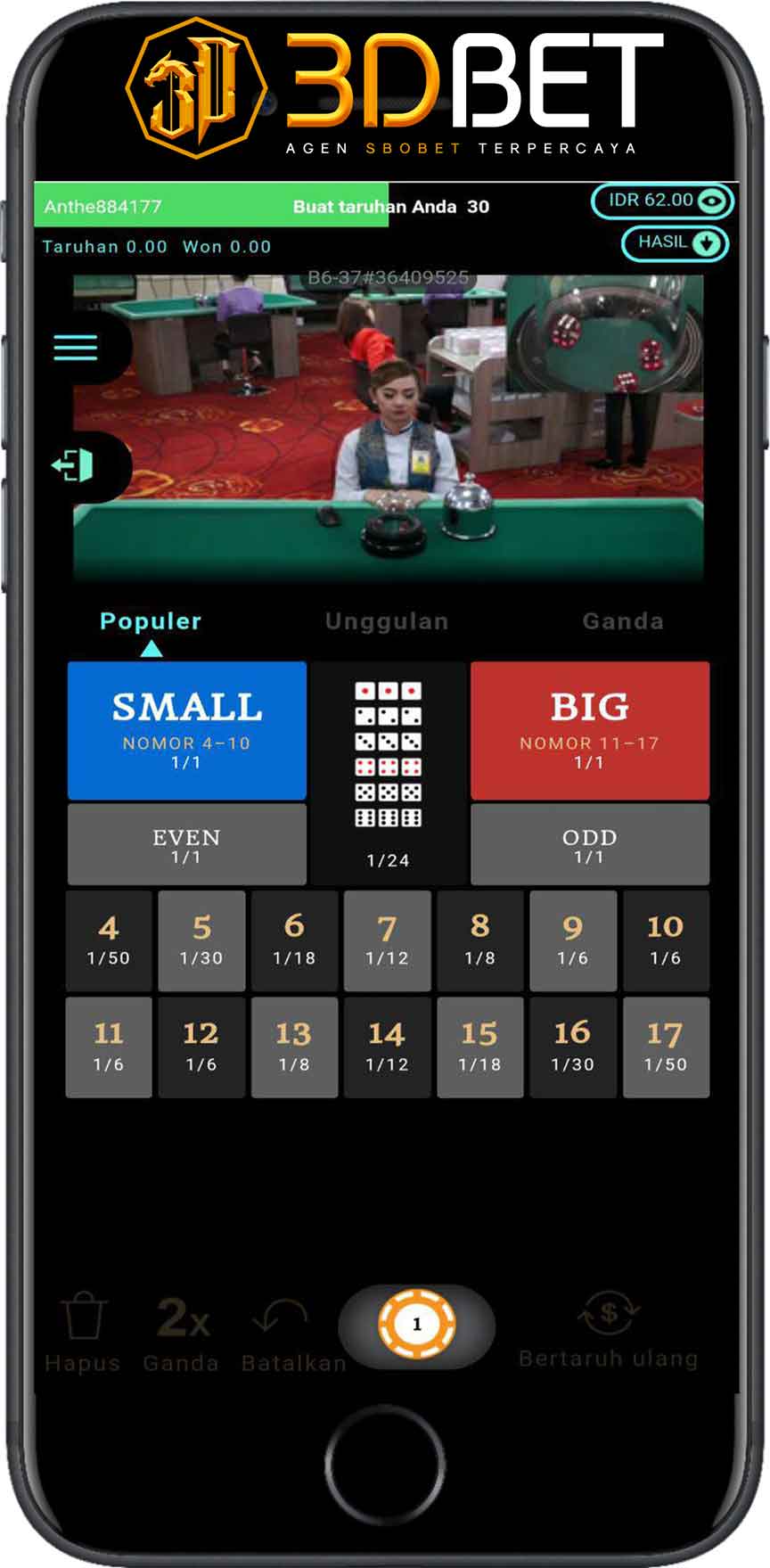 SBOBET Mobile Sic Bo